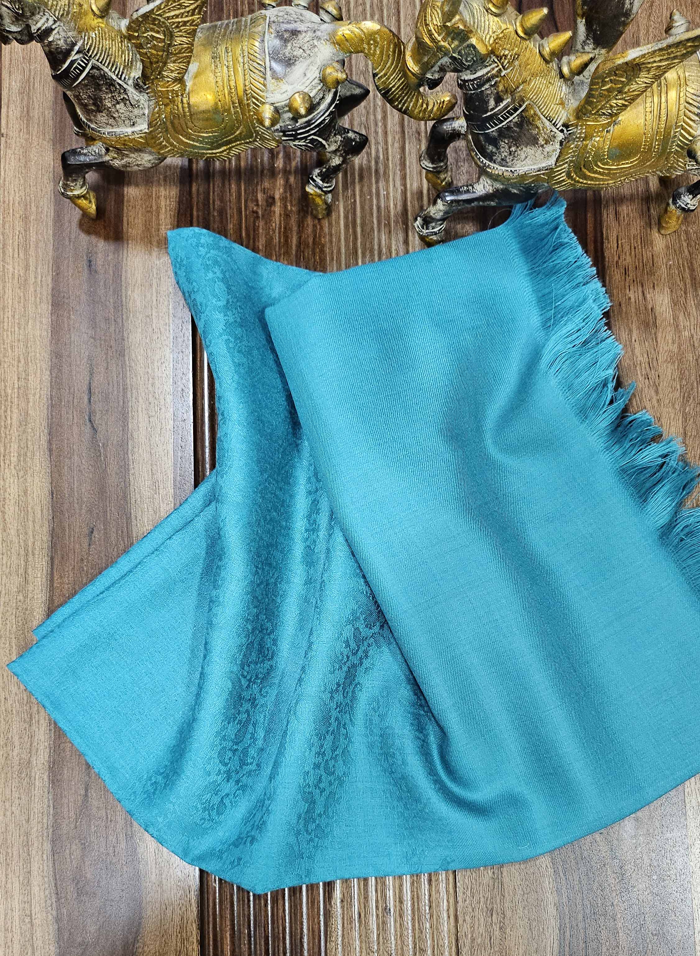 100% Wool Blend Pain Color With Jacquard Shawl(Royal Colors)