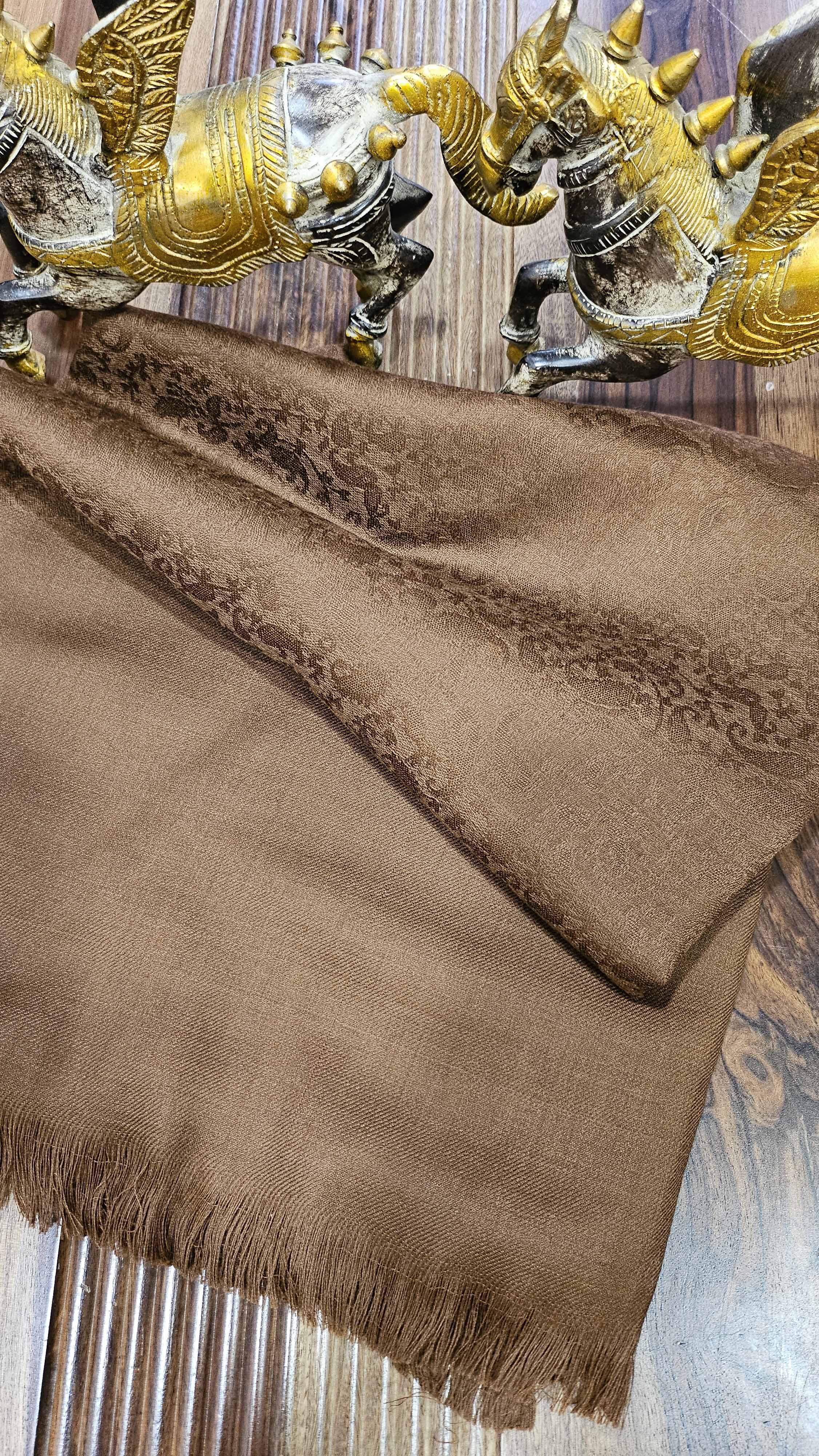 100% Wool Blend Pain Color With Jacquard Shawl(Royal Colors)