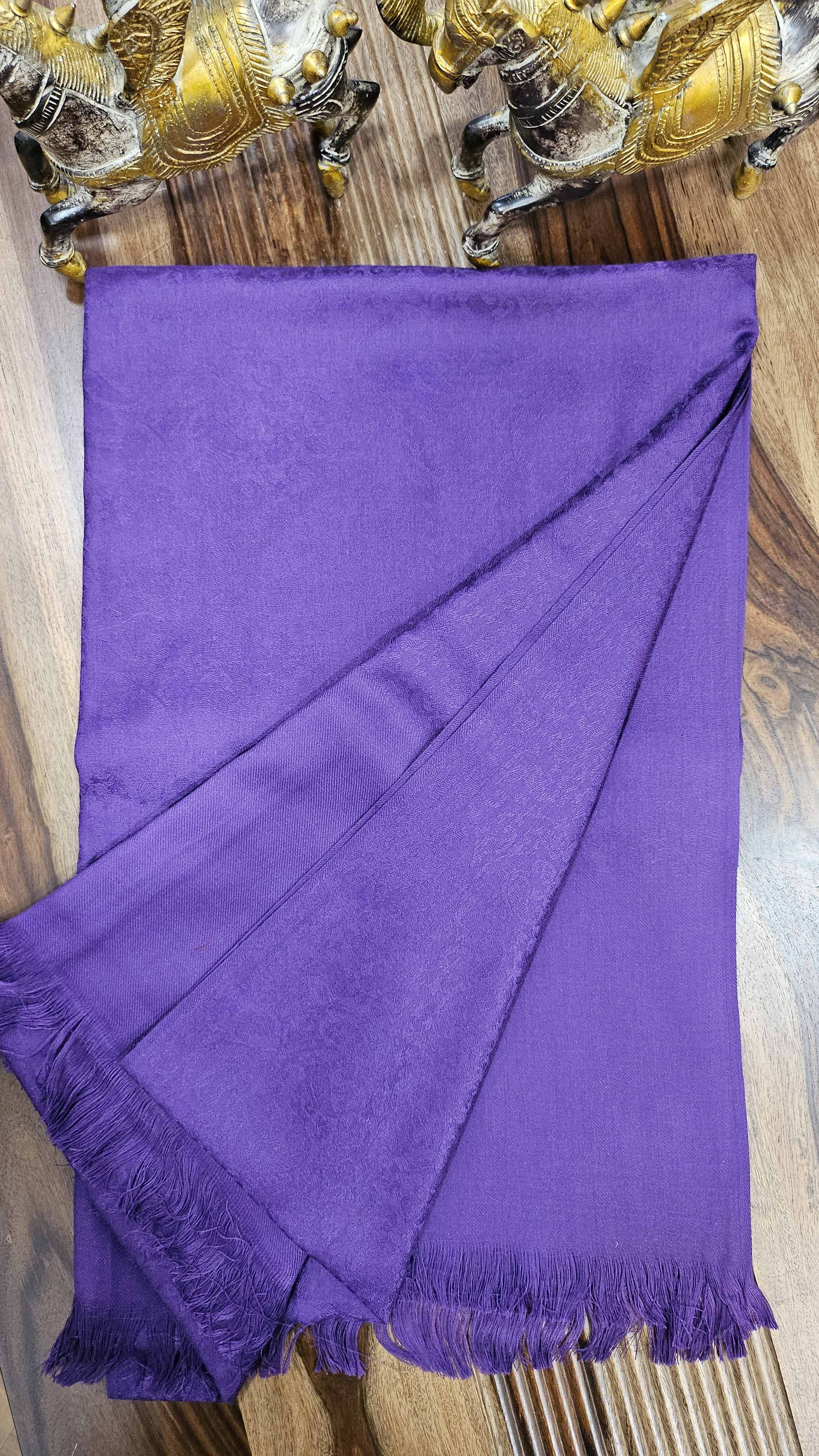 100% Wool Blend Pain Color With Jacquard Shawl(Royal Colors)