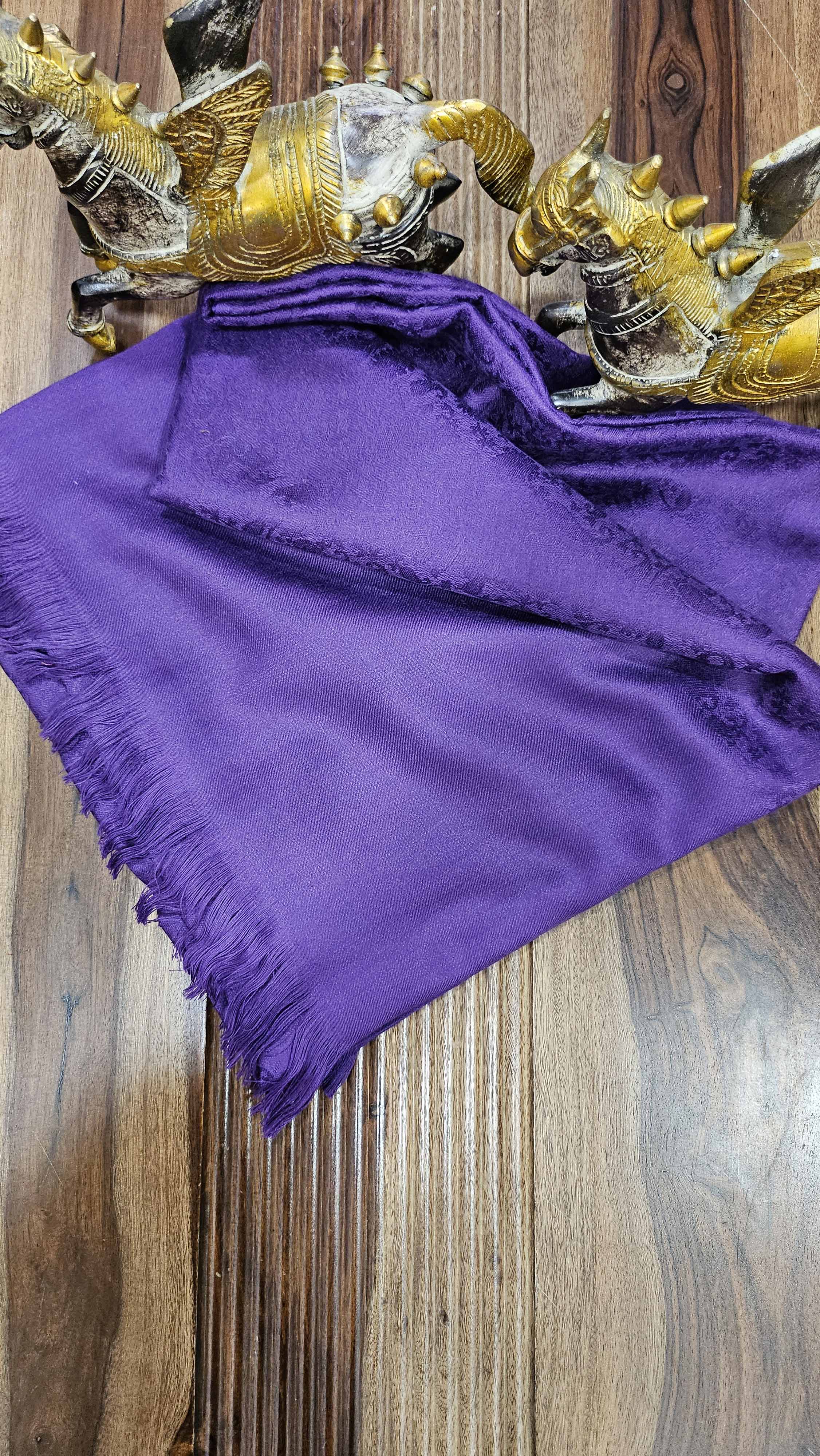 100% Wool Blend Pain Color With Jacquard Shawl(Royal Colors)
