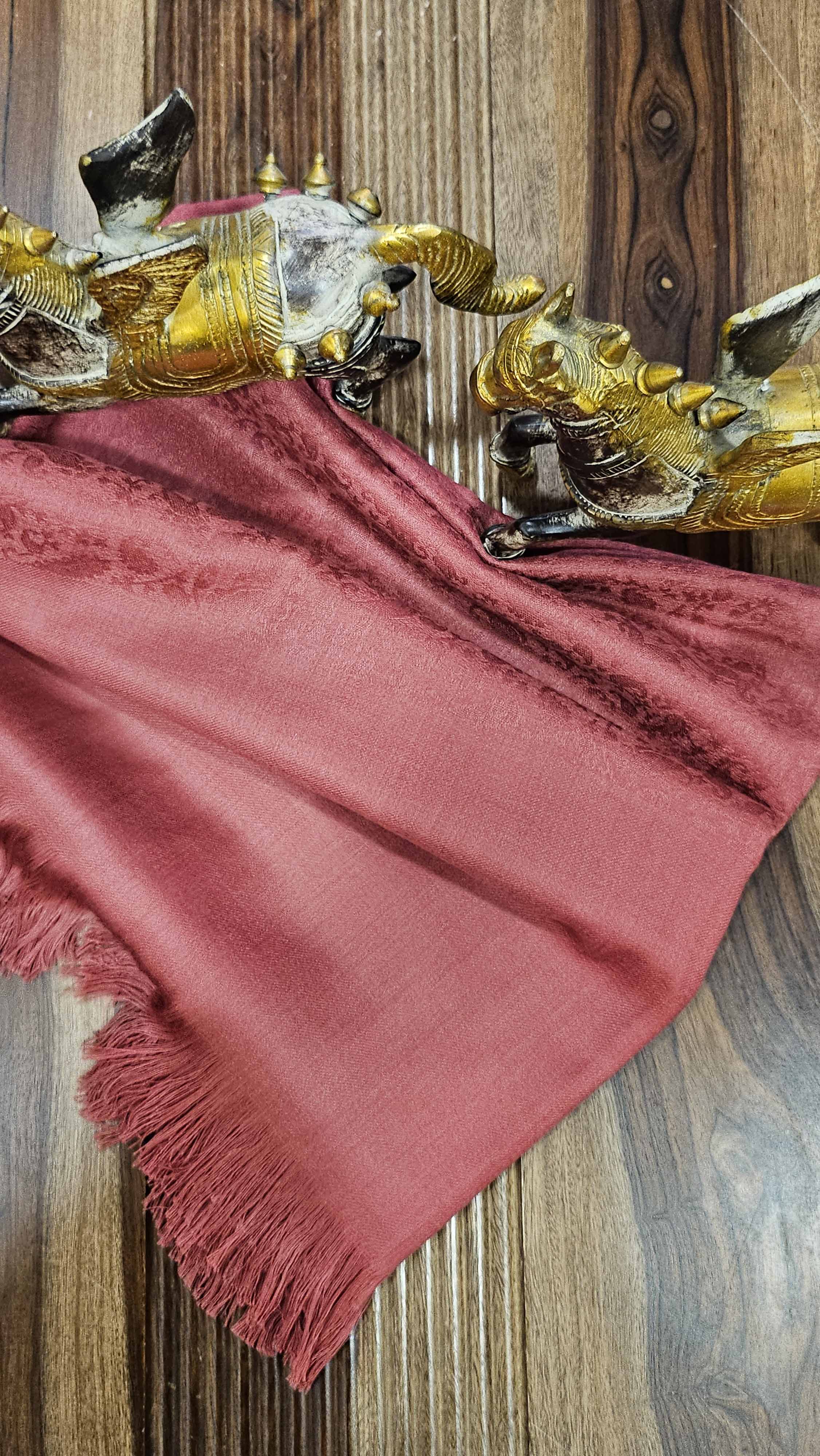 100% Wool Blend Pain Color With Jacquard Shawl(Royal Colors)