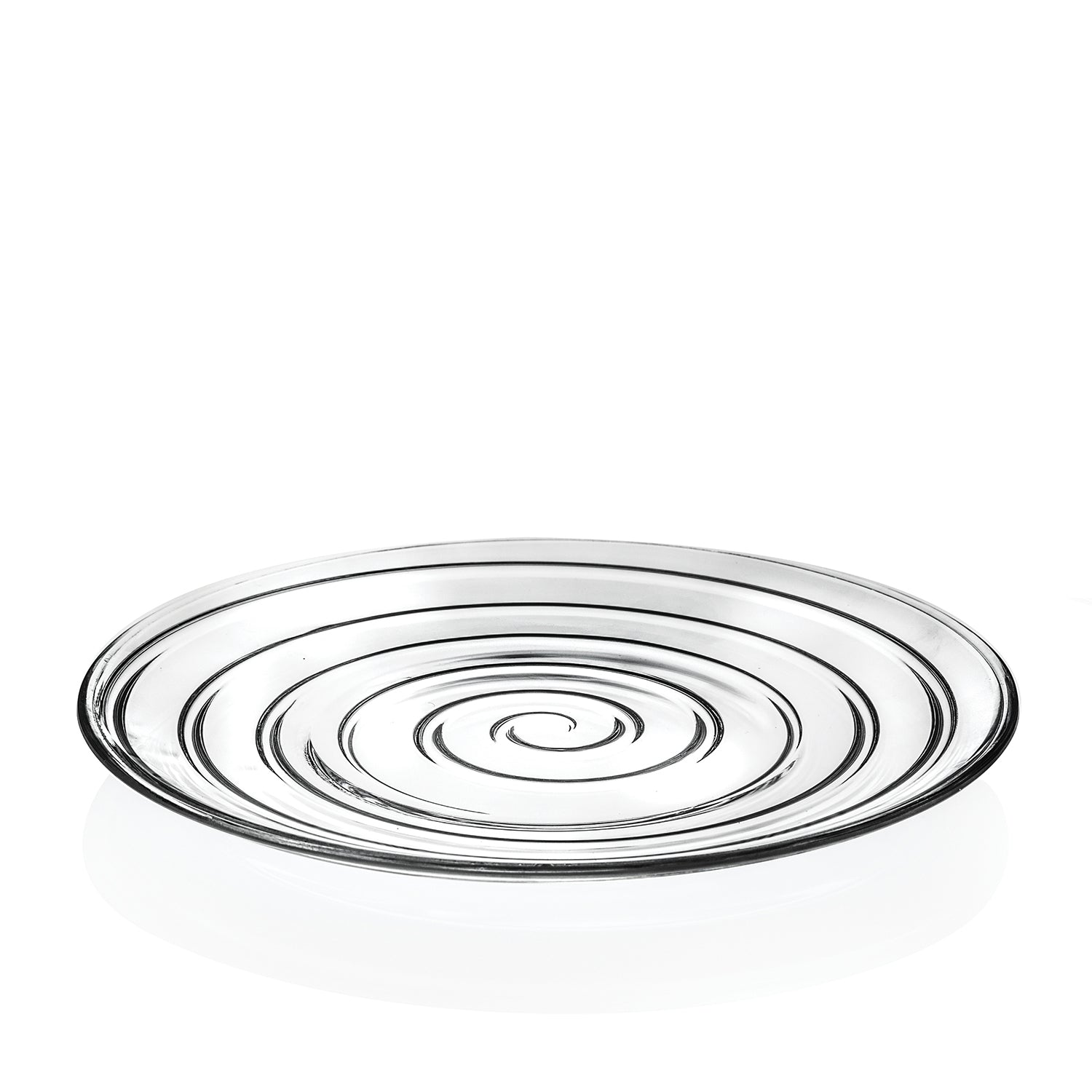 RCR(Made in Italy) Crystal Line Glass Dinner/Serving Plate 260 mm (Set of 4)