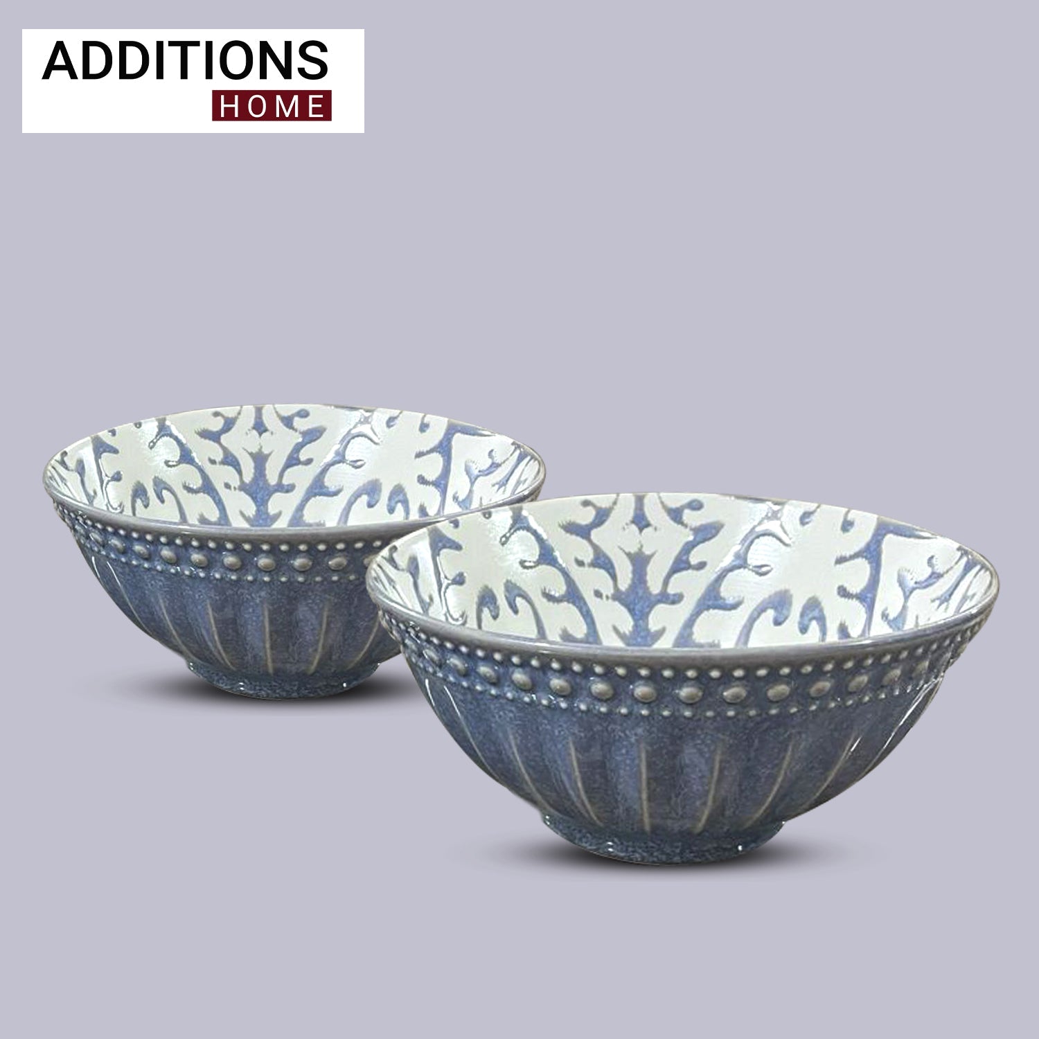 Fine Porcelain Blue Pottery snacks Bowl Set of 2