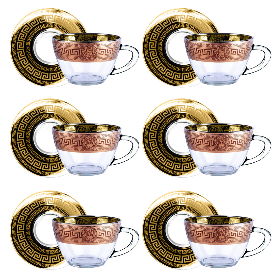 Elegant Copper Cup and Plate Set of 6 (limited edition)