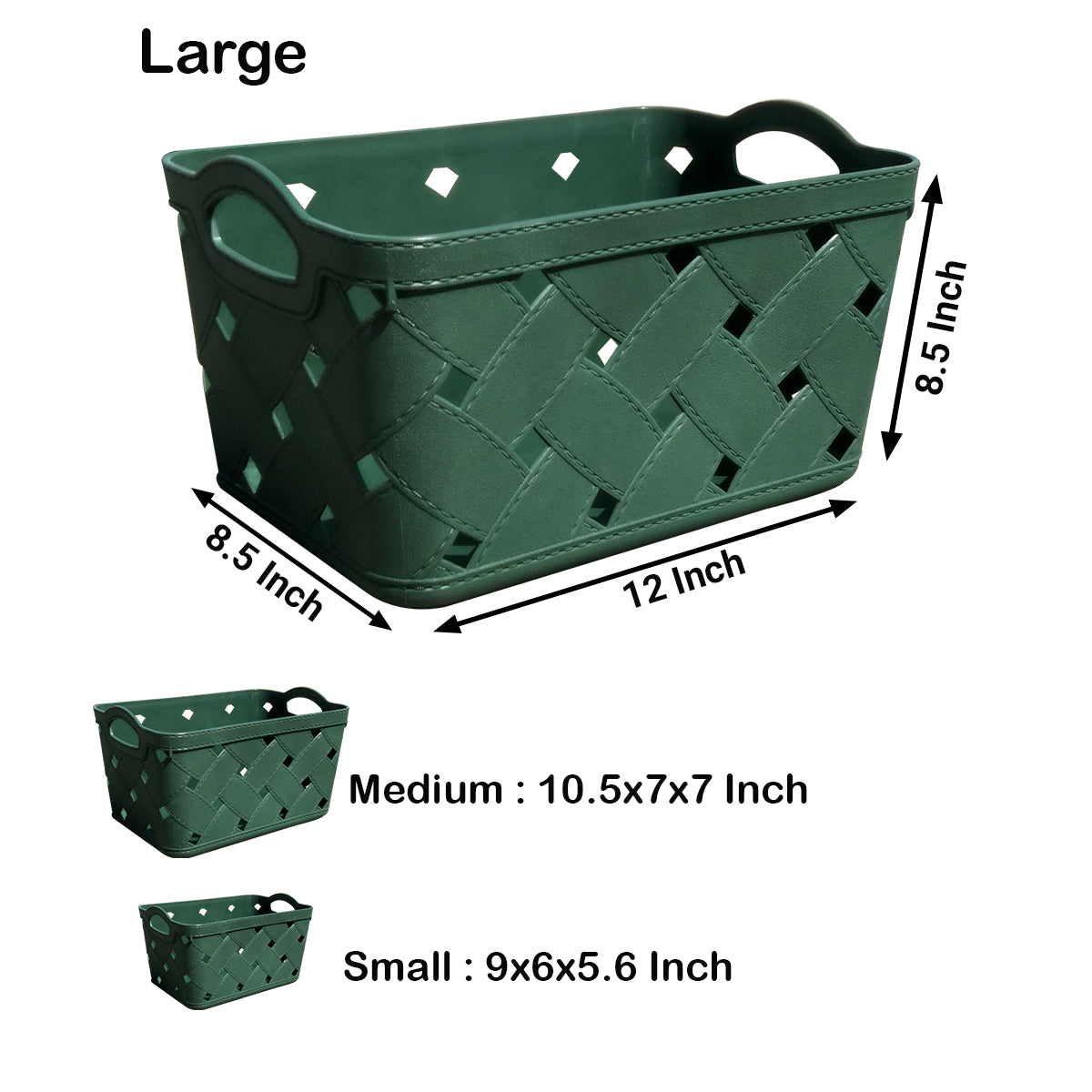 Water Proof Storage Basket. White, Set of 3