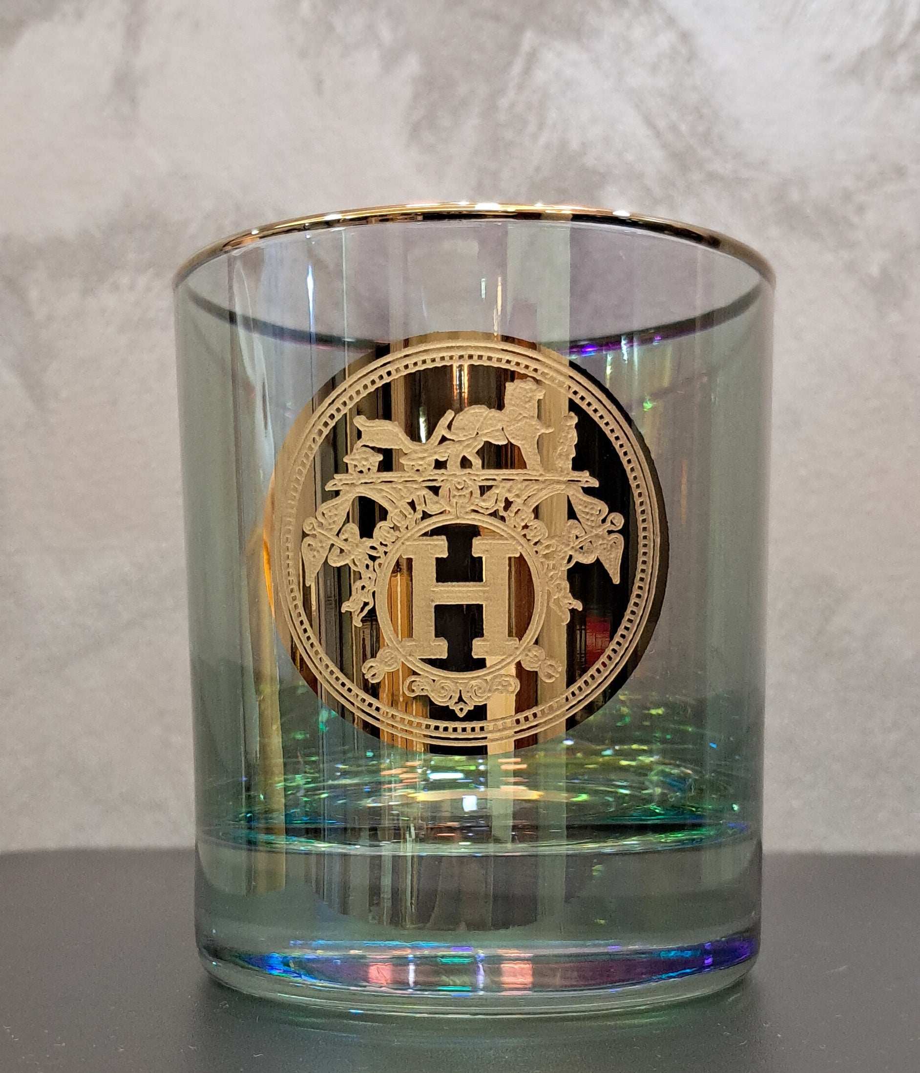 Hand Crafted Gold Decorated Whiskey Glasses, Capacity:360 ML for Home and Kitchen - Ideal Gift for Housewarming