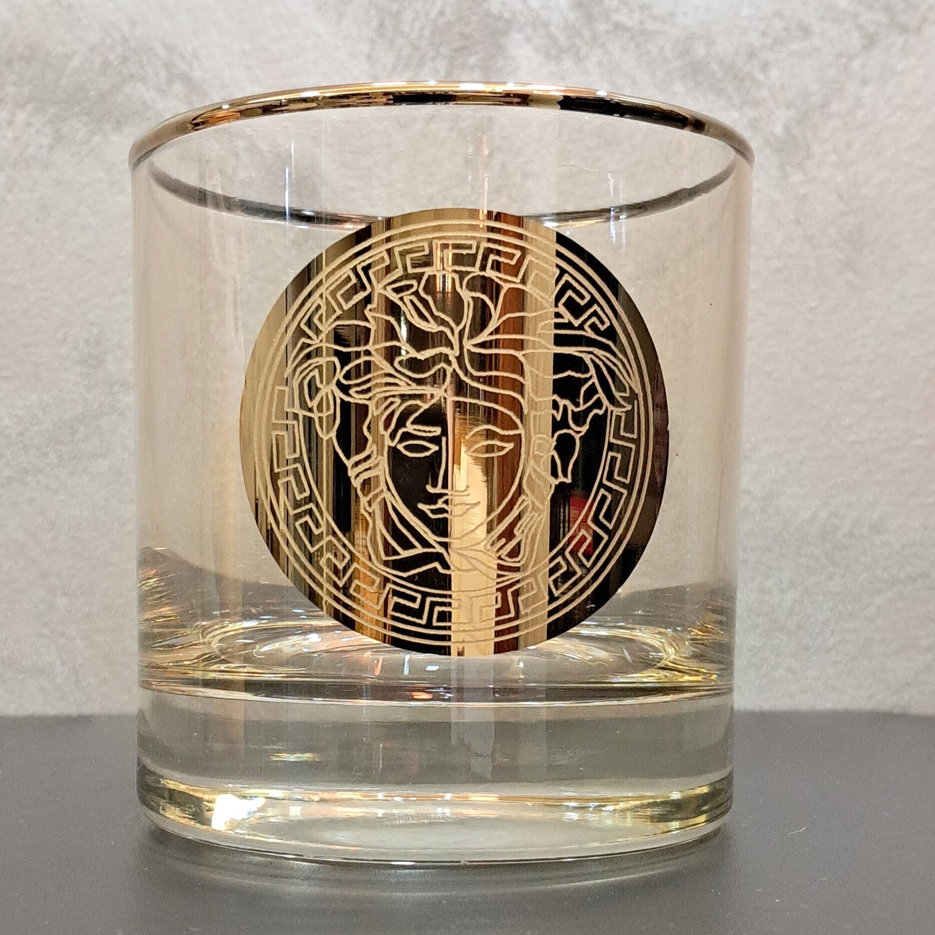Hand Crafted Gold Decorated Whiskey Glasses, Capacity:360 ML for Home and Kitchen - Ideal Gift for Housewarming