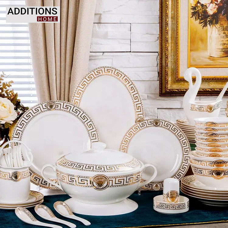 Fine Bone China Set 24K Real Gold Plated 35 PCS.