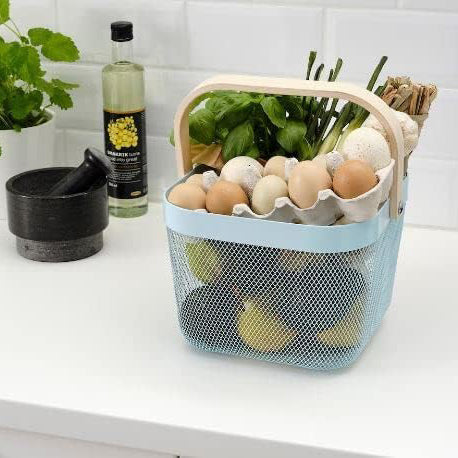 Bamboo Handle Multi-functional Hanging Basket