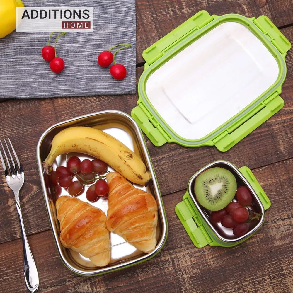 Stainless Steel Insulated Lunch Box with Small Box 980ml. Set of 2