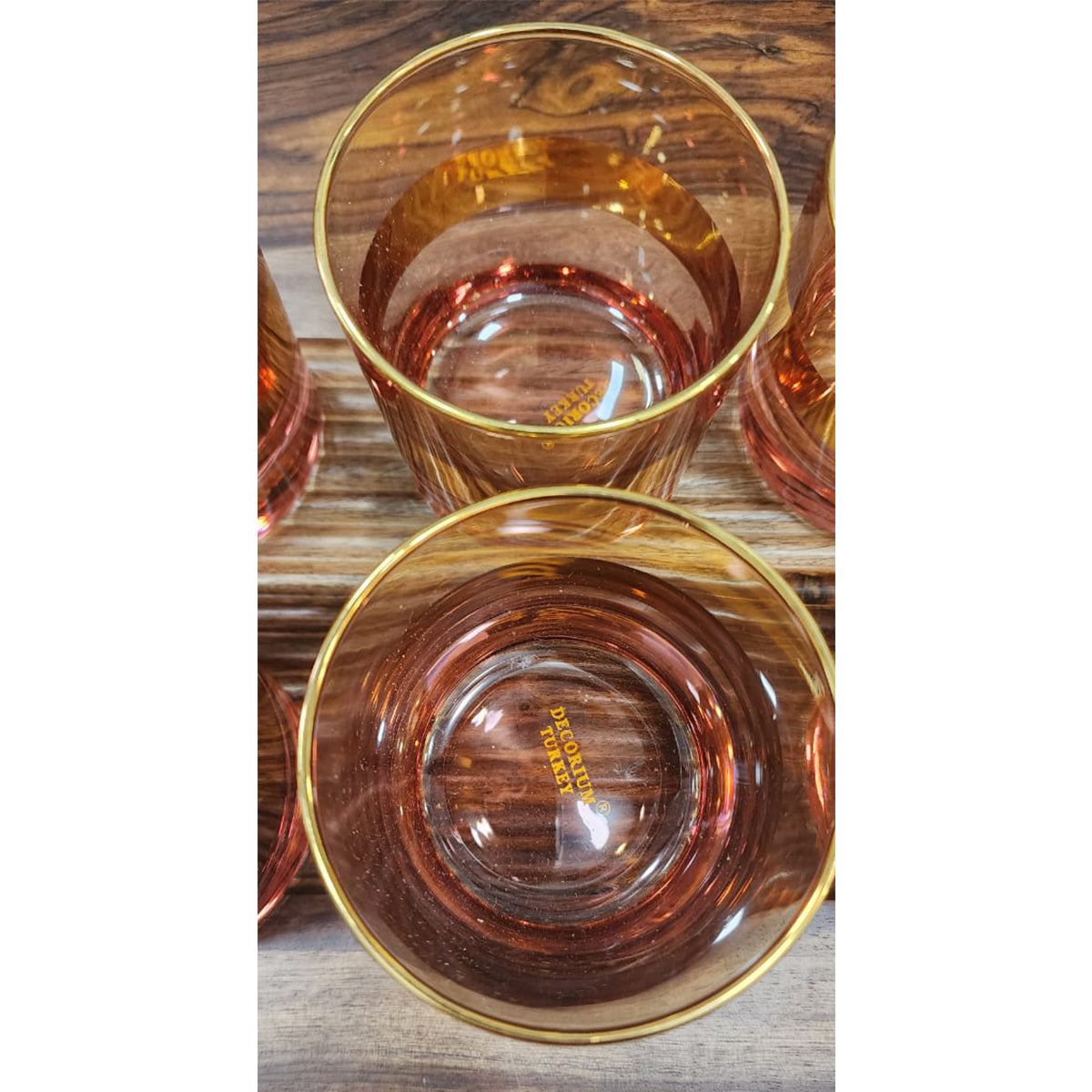 Hand Crafted Gold Plated Whiskey Glasses, Capacity: 360 ML for Home and Kitchen - Ideal Gift for Housewarming