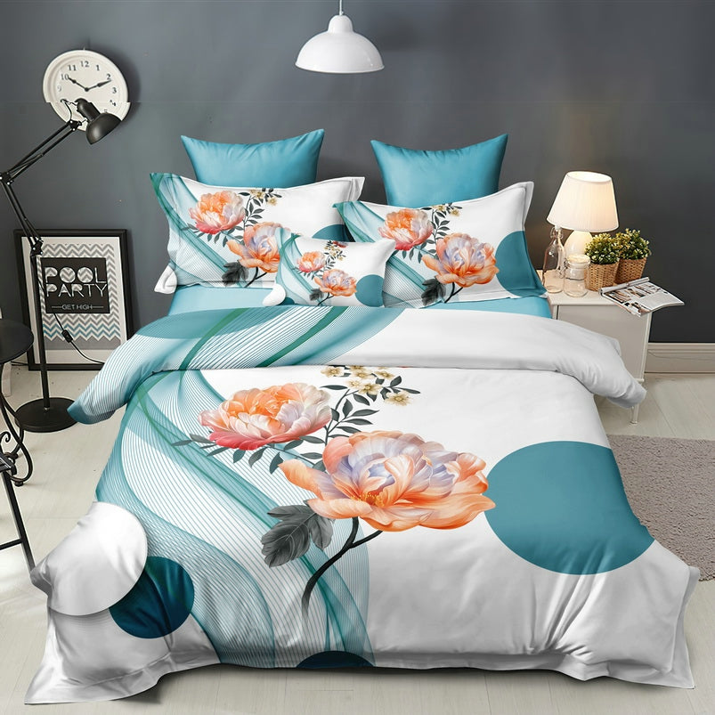 100% Comfortable 300 TC King Size Double Bedsheet Digital Print - 250 X 275 CM with 2 Pillow Covers - 3 Pcs Set