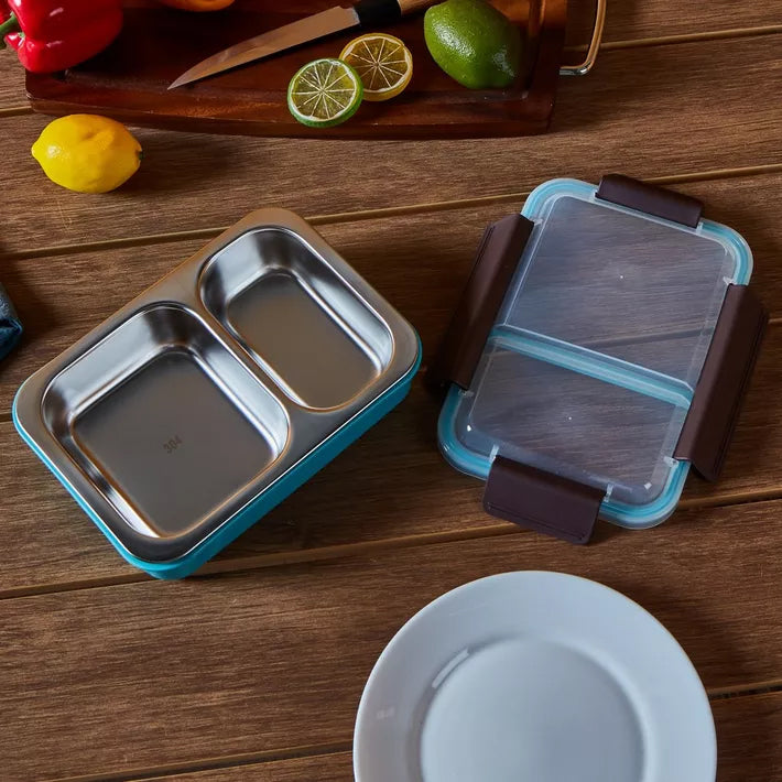 Stainless Steel Insulated 2 Compartment Lunch Box, 750ML 6561