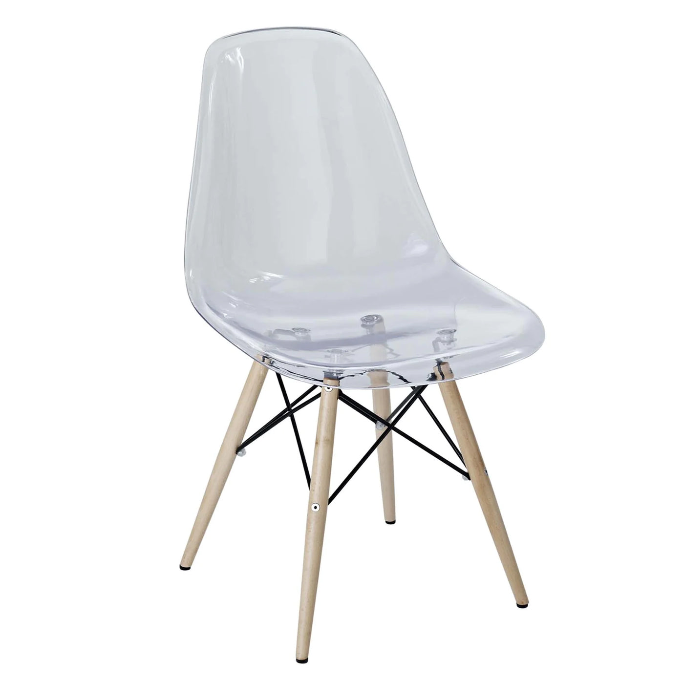 Stylish & Elegant Acrylic Dining Chairs with Crystal Transparent Seat, 1 Pcs