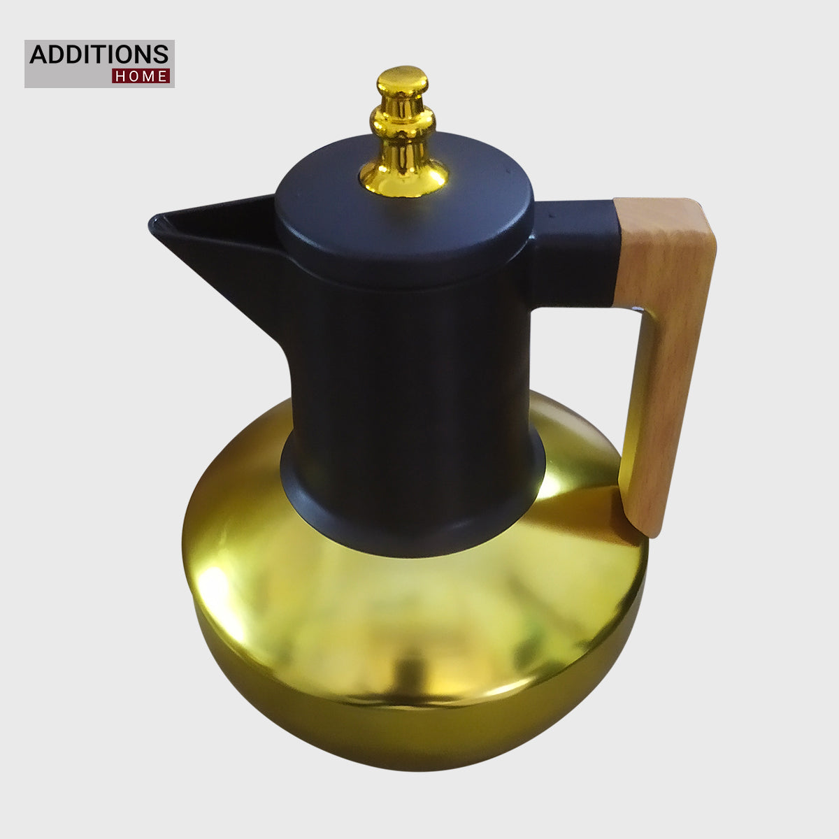 Stainless Steel Vacuum Jug with Wooden Handle - 1 Ltr.