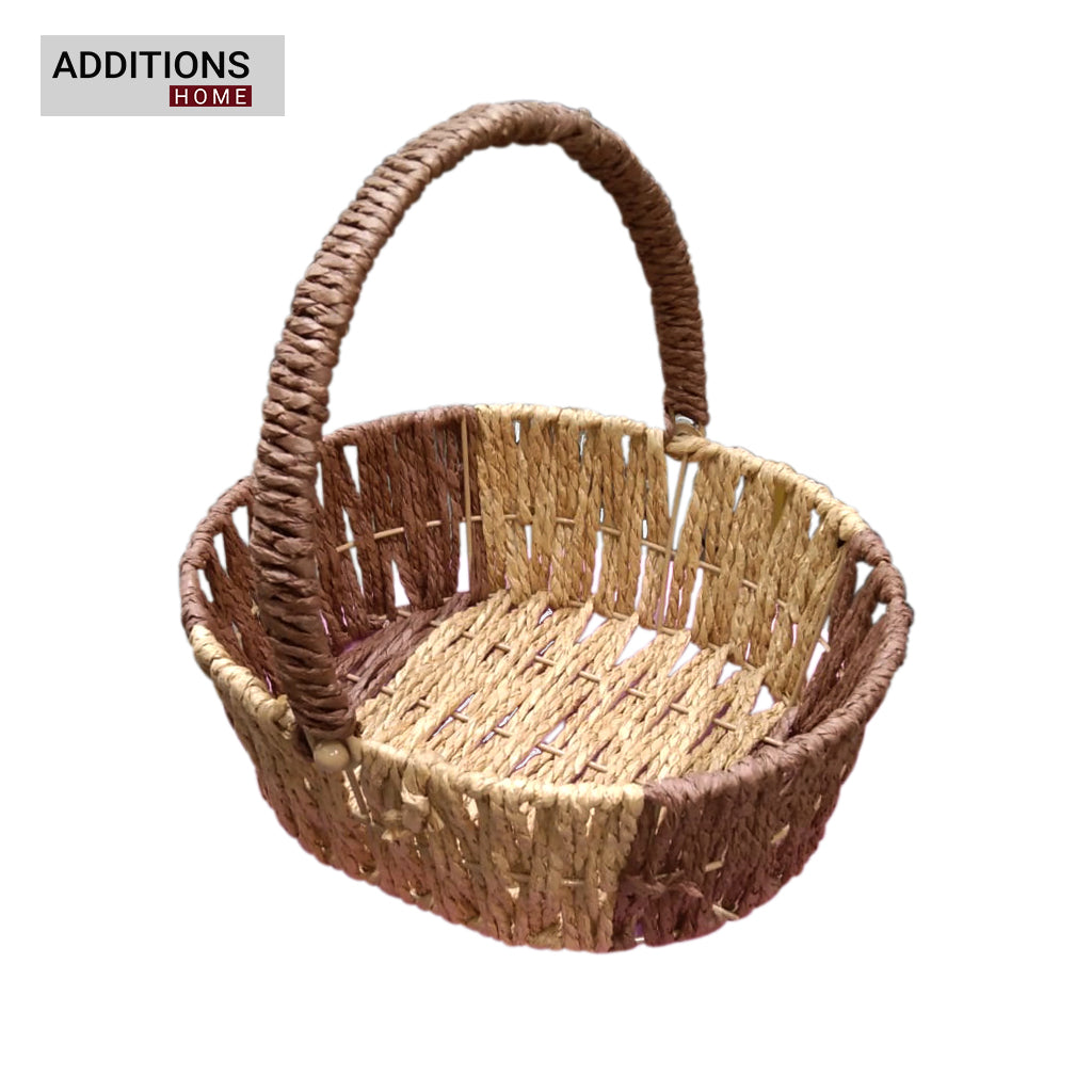 Decorative Storage  Basket with Braided Handles