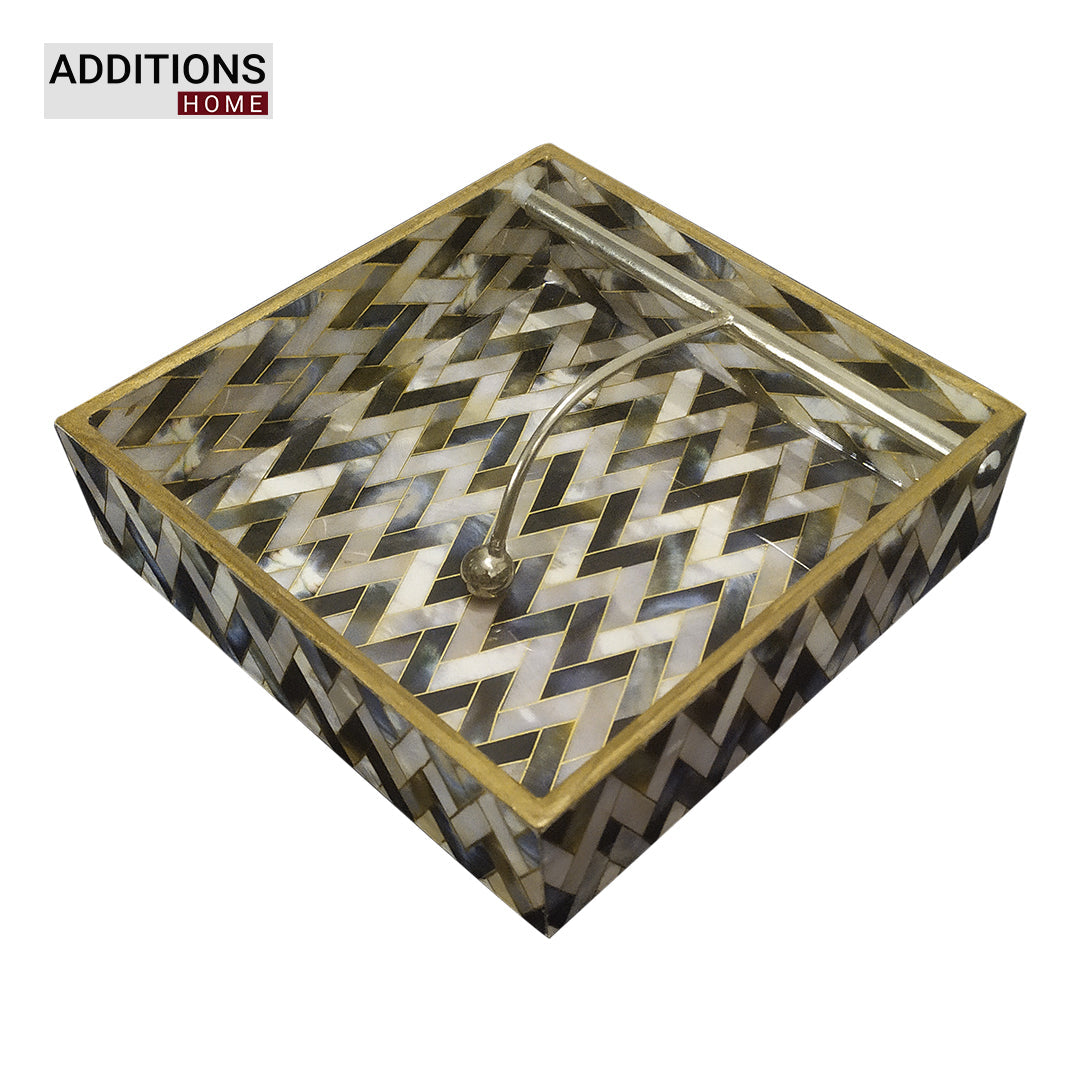 Tissues Holder for Dining Table MDF Wood Napkin Dispenser Organizer.(19.5 x 19.5 x 5.5 Centimeters)