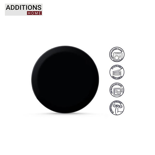 Pack of 33 Pcs Made in United Arab Emirates(UAE) French style sodalime glass SIMPLY BLACK Dinner Set