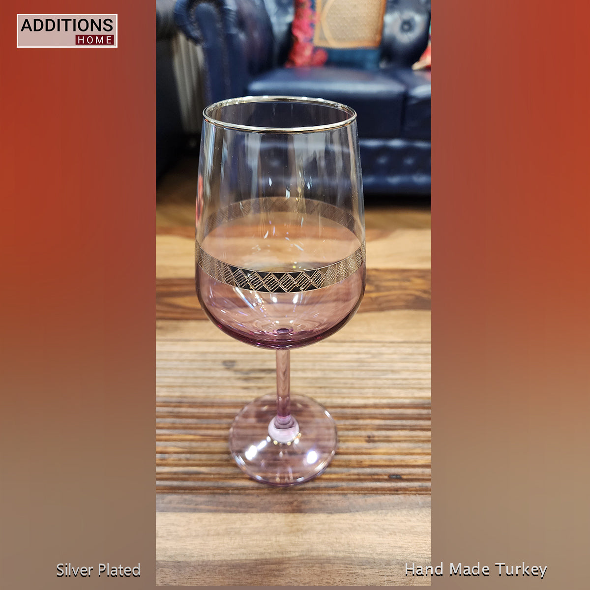 Hand Crafted Silver Plated Wine Glasses Capacity: 530 ML, for Home and Kitchen - Ideal Gift for Housewarming