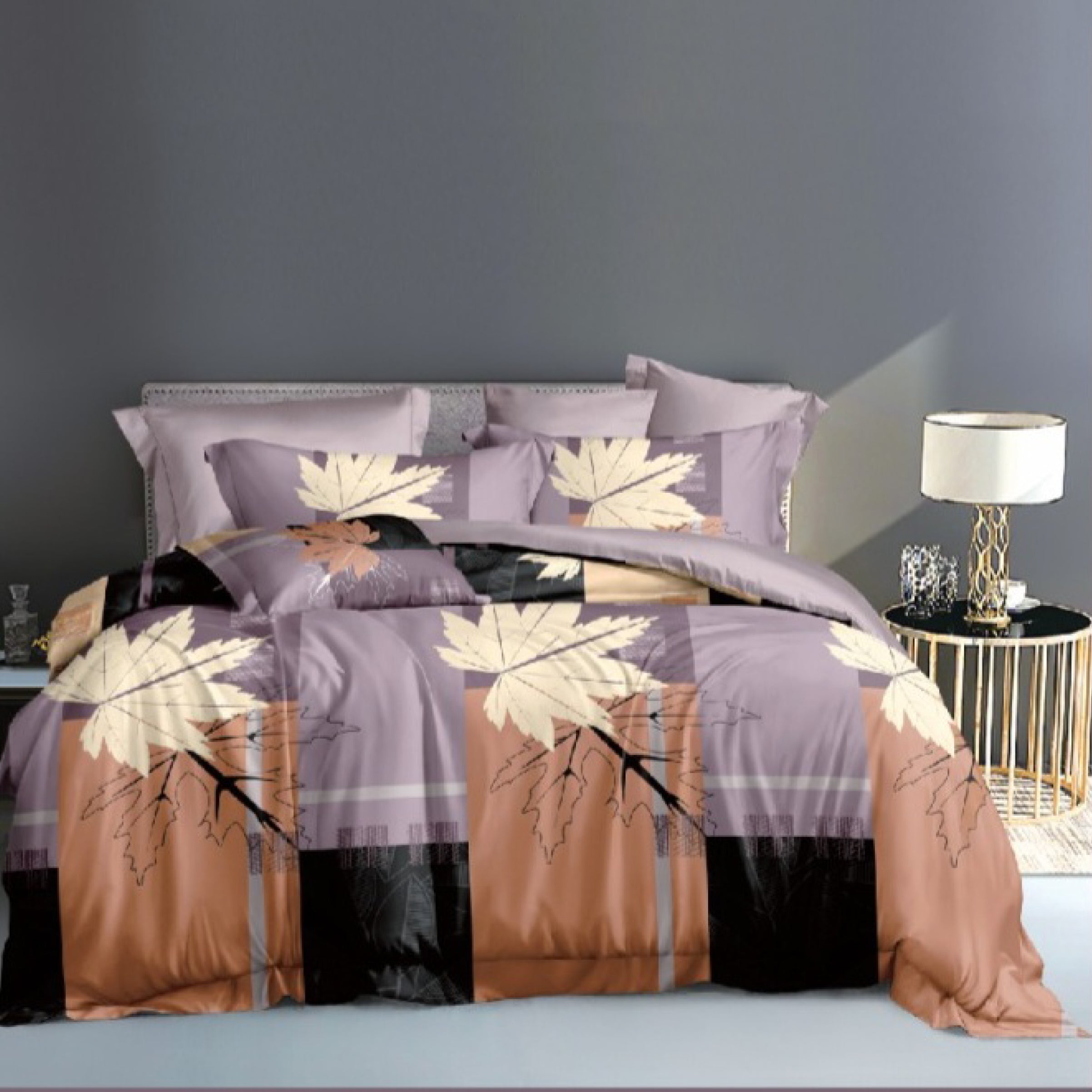 100% Comfortable 250 TC Super King Size Double Bedsheet - 108" X 108" with 2 Pillow Covers - 3 Pcs Set