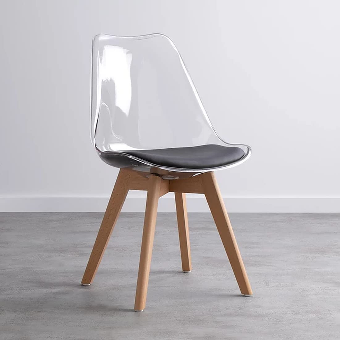 Stylish & Elegant Transparent Crystal Clear Chair with Cushion for Comfort. 1 Pcs