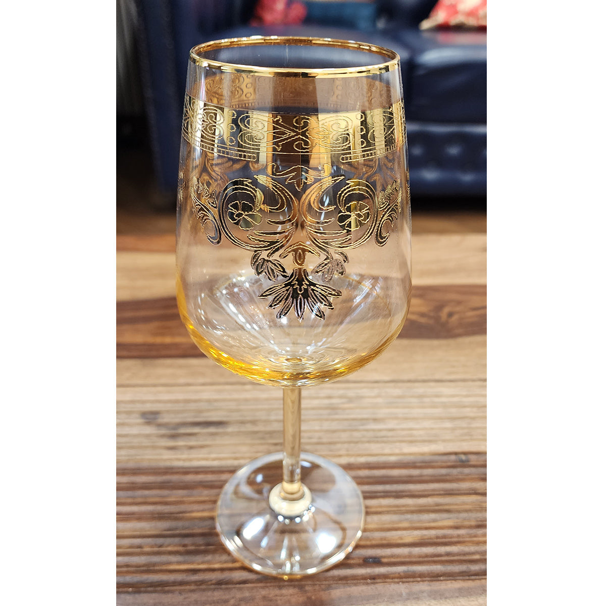 Hand Crafted Gold Plated Wine Glasses Capacity: 530 ML, for Home and Kitchen - Ideal Gift for Housewarming