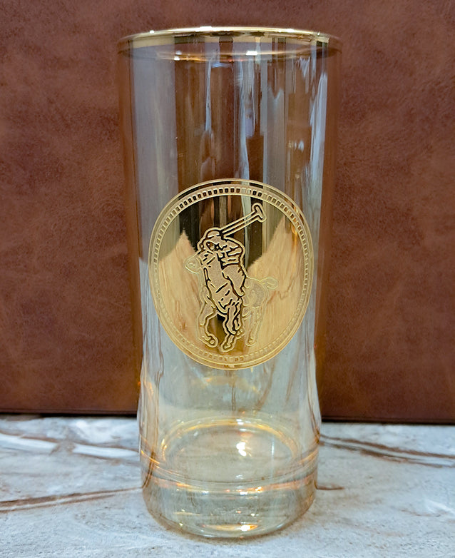 Hand Crafted Gold Plated Long Glasses Capacity: 370 ML, for Home and Kitchen - Ideal Gift for Housewarming