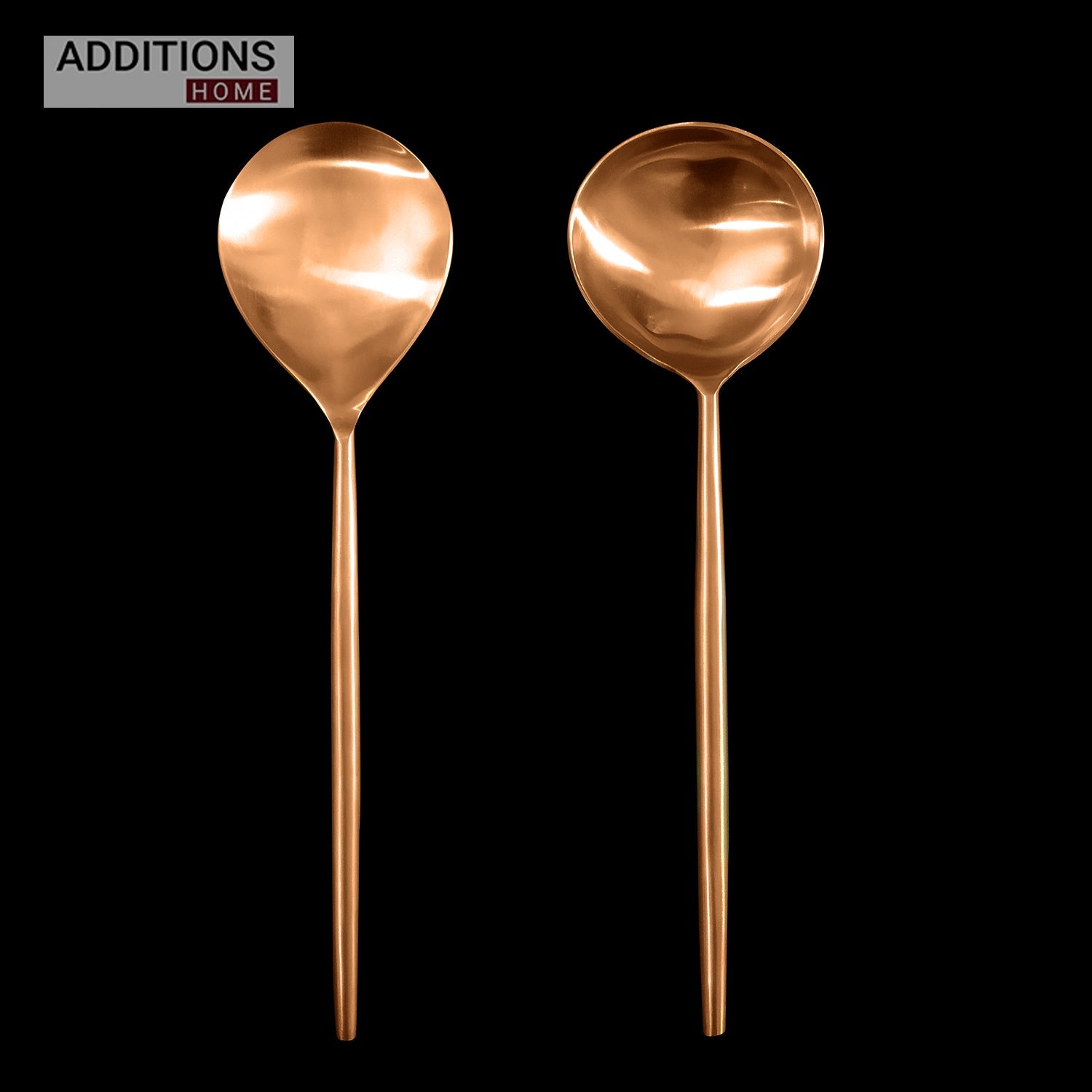 2pcs Luxury Chrome Gold Plated Classic Serving Spoon
