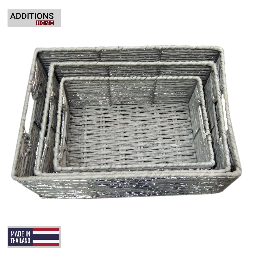 Storage Box | Handmade Multi Purpose Storage (Grey) (Square)