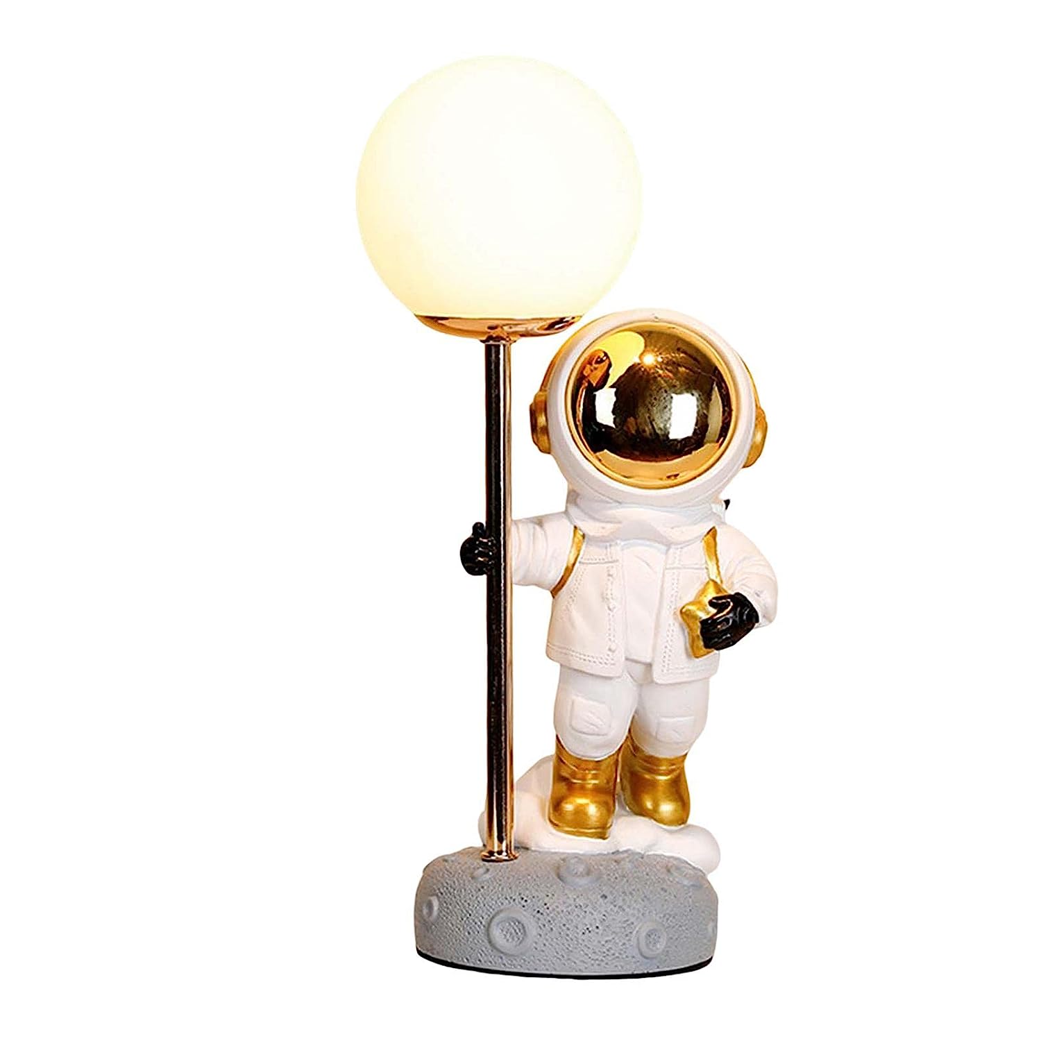 Astronaut Table USB Lamp/Spaceman Bedroom Bedside Light (Golden)