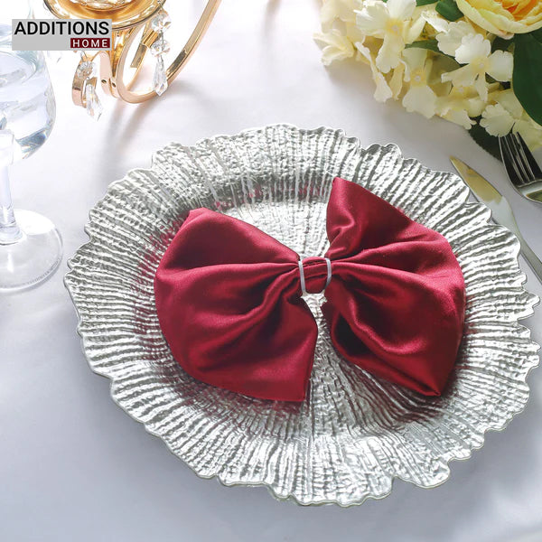 1 Pcs , 13" Round Full Silver Glass Charger Plates