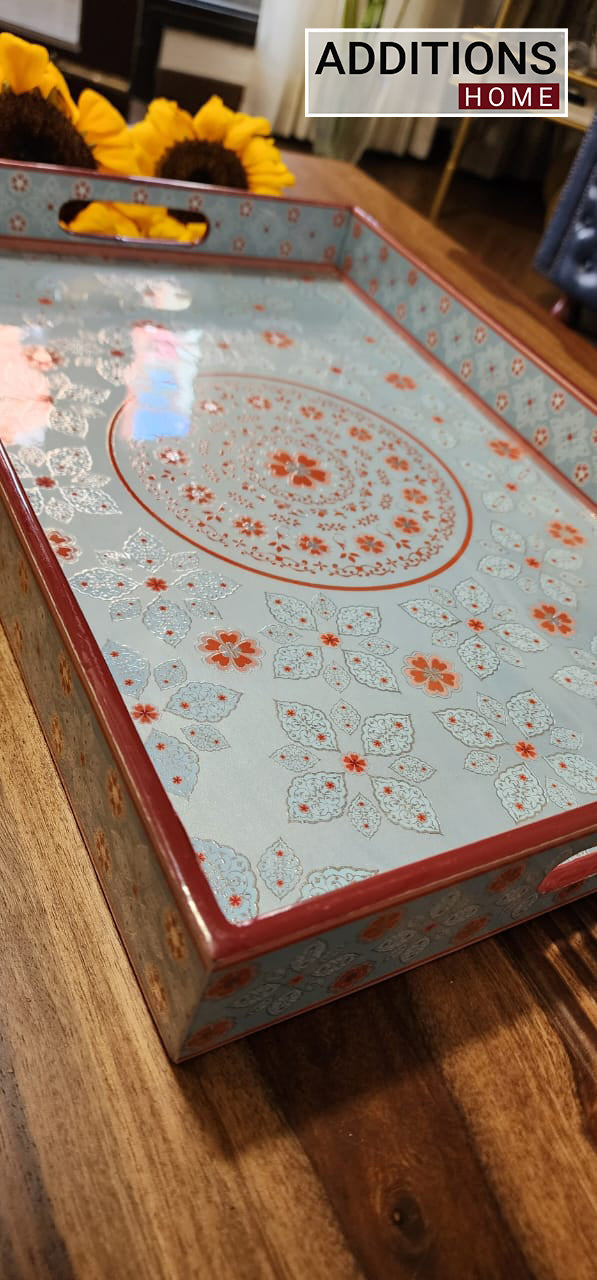PRINTED MULTIPURPOSE TRAY SERVING TRAY TABLE DECOR DIWALI GIFT DECORATIVE TRAY