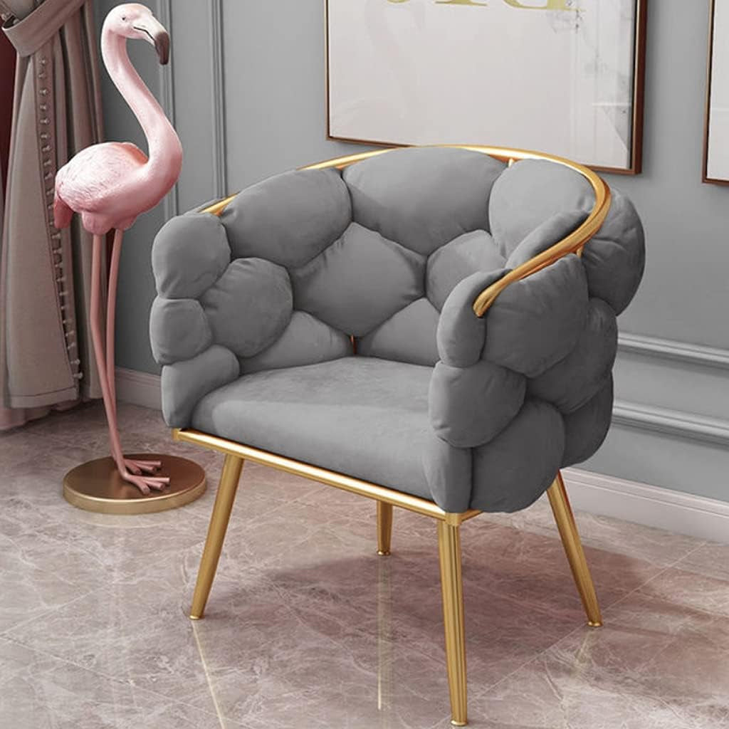 Knitting Backrest Chair with Golden Metal Legs