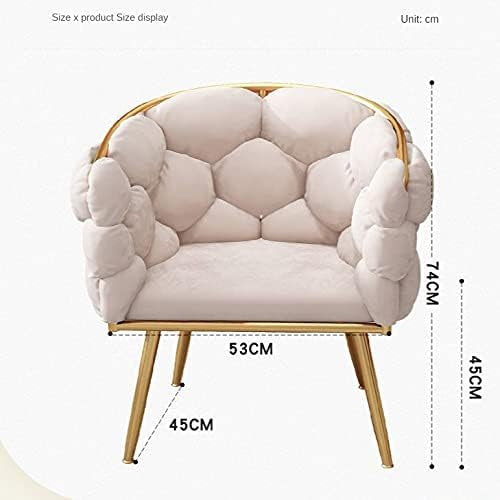 Knitting Backrest Chair with Golden Metal Legs