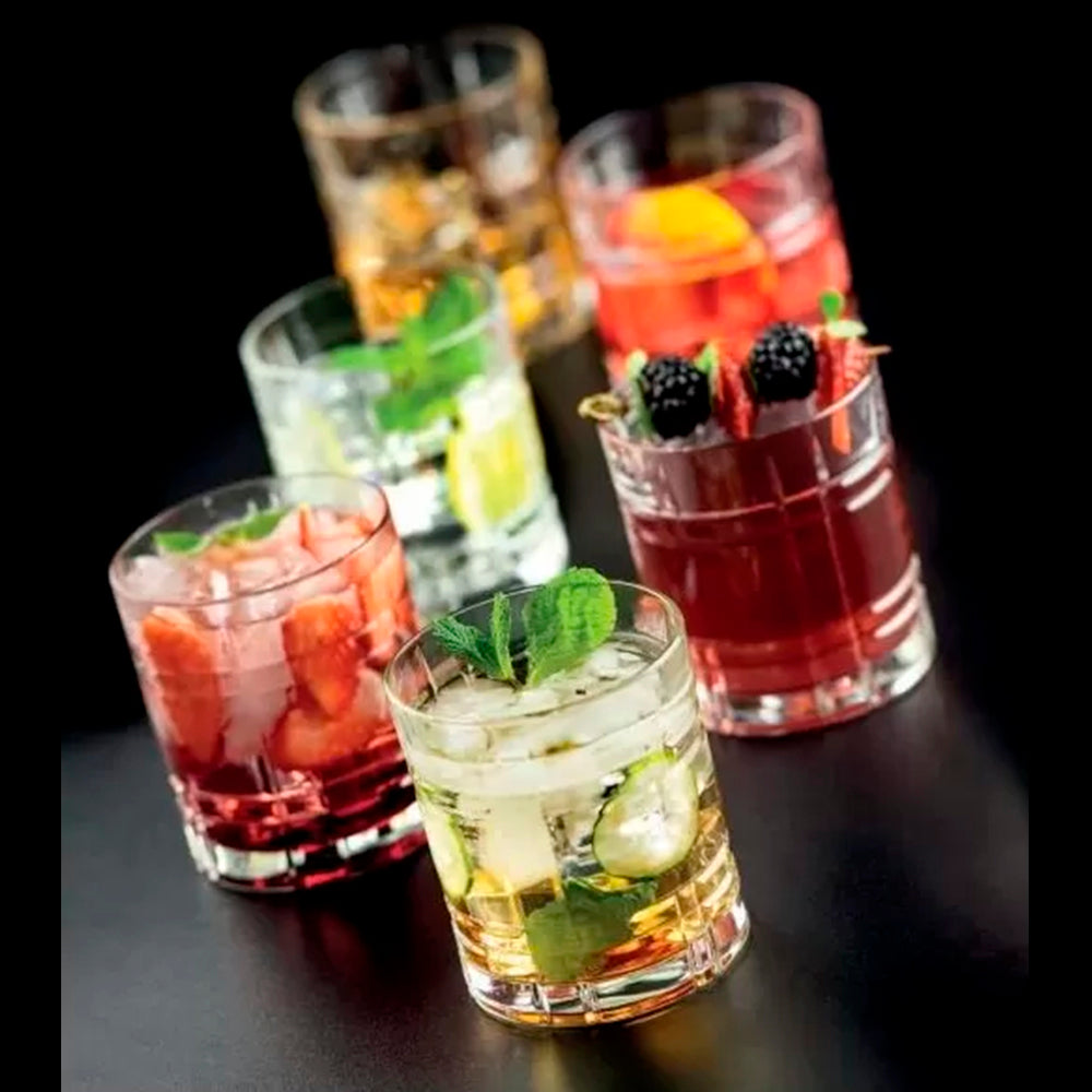 RCR (Made in Italy) ANYtime Crystal Short Whisky Water Tumblers Glasses, 340 ml, Set of 6