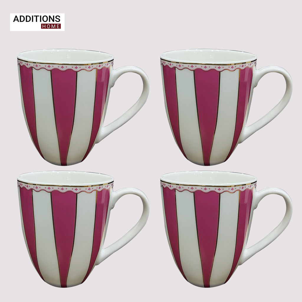 Brunswick American Tea & Coffee Mug 4 Pcs set, Made of Fine Porcelain