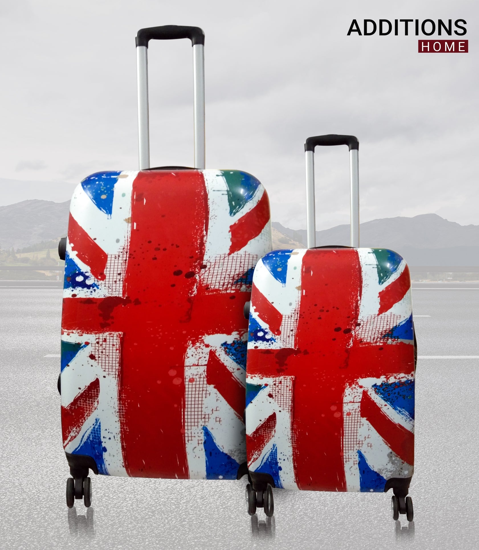 Additions Home combo set of 2 medium and large check in 4 wheel Hard suitcase