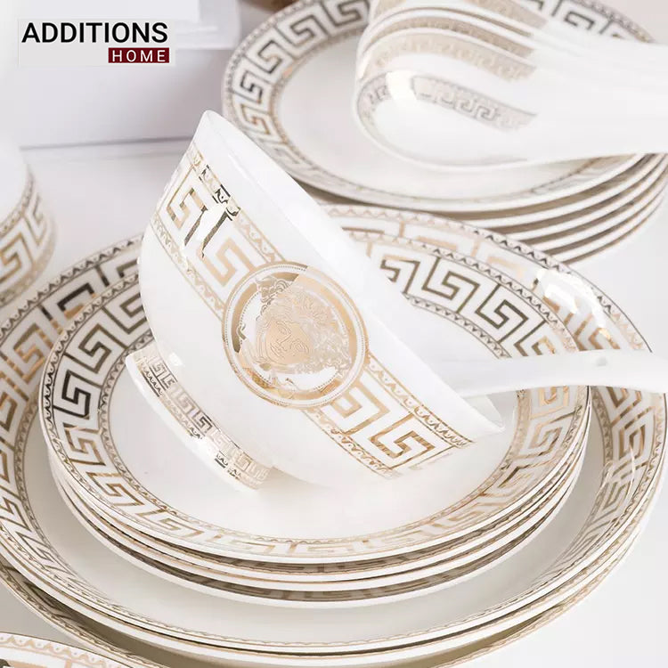 Fine Bone China Set 24K Real Gold Plated 35 PCS.