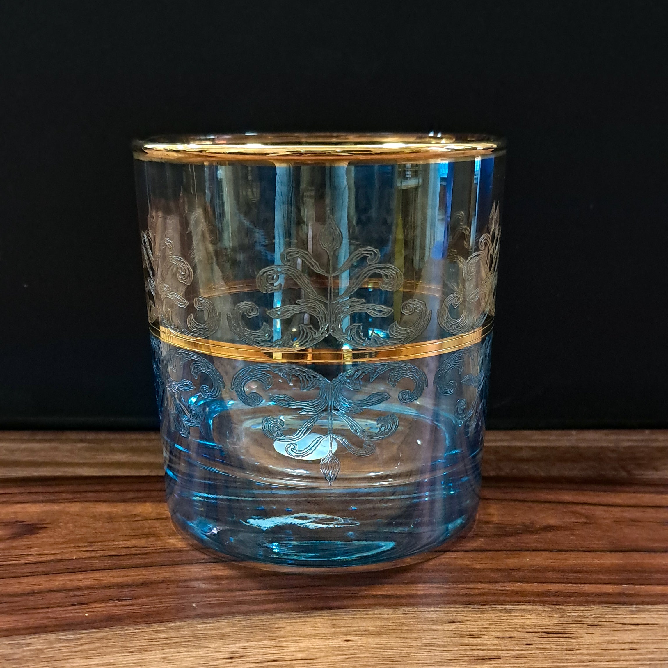 Hand Crafted Gold Decorated Whiskey Glasses, Capacity:360 ML for Home and Kitchen - Ideal Gift for Housewarming