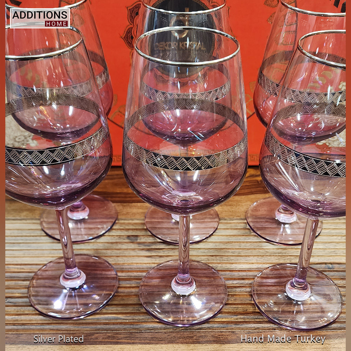 Hand Crafted Silver Plated Wine Glasses Capacity: 530 ML, for Home and Kitchen - Ideal Gift for Housewarming
