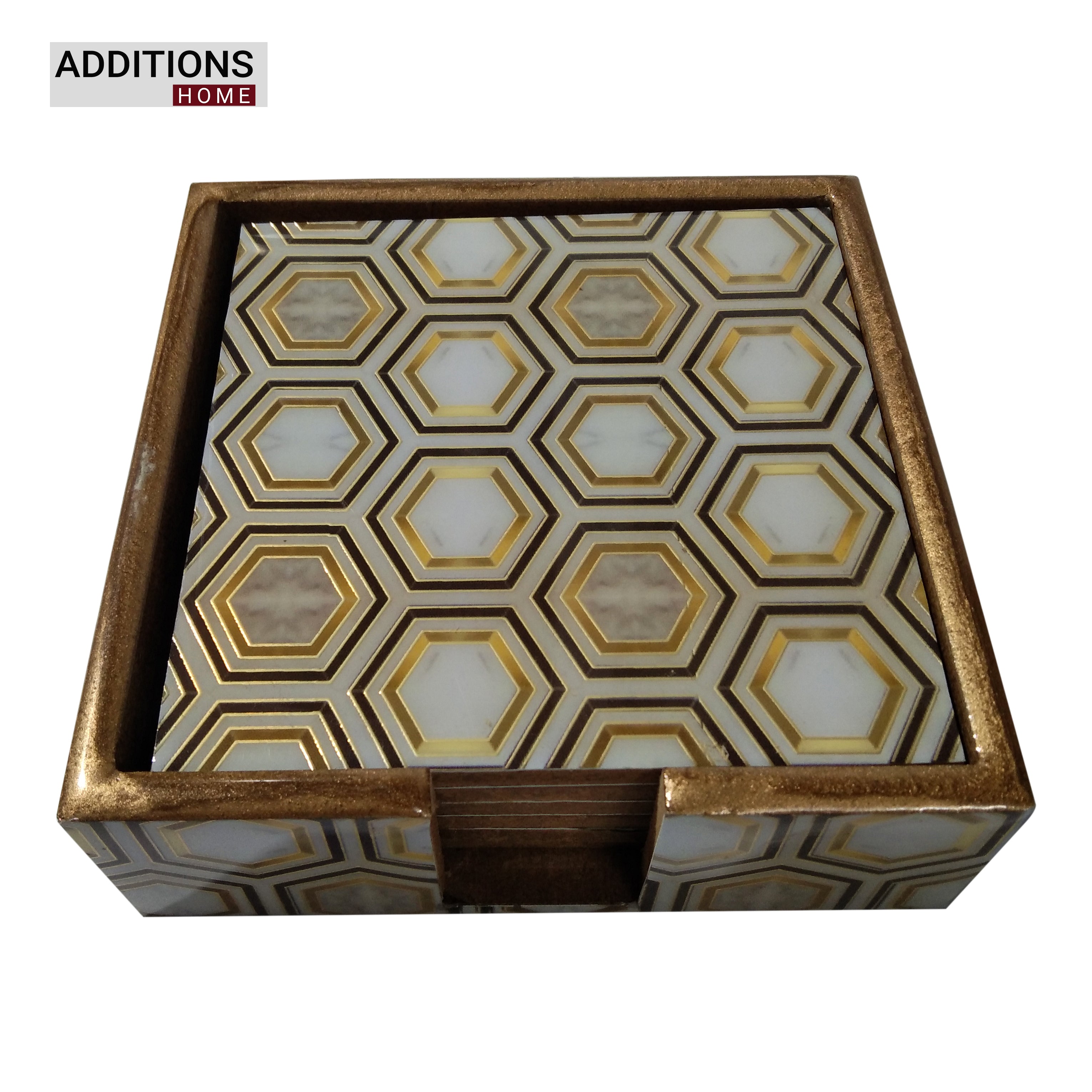 Beautiful Designer Printed Coasters Set of 6 PCS (MDF Wooden, 9.5x9.5 cm, Square)