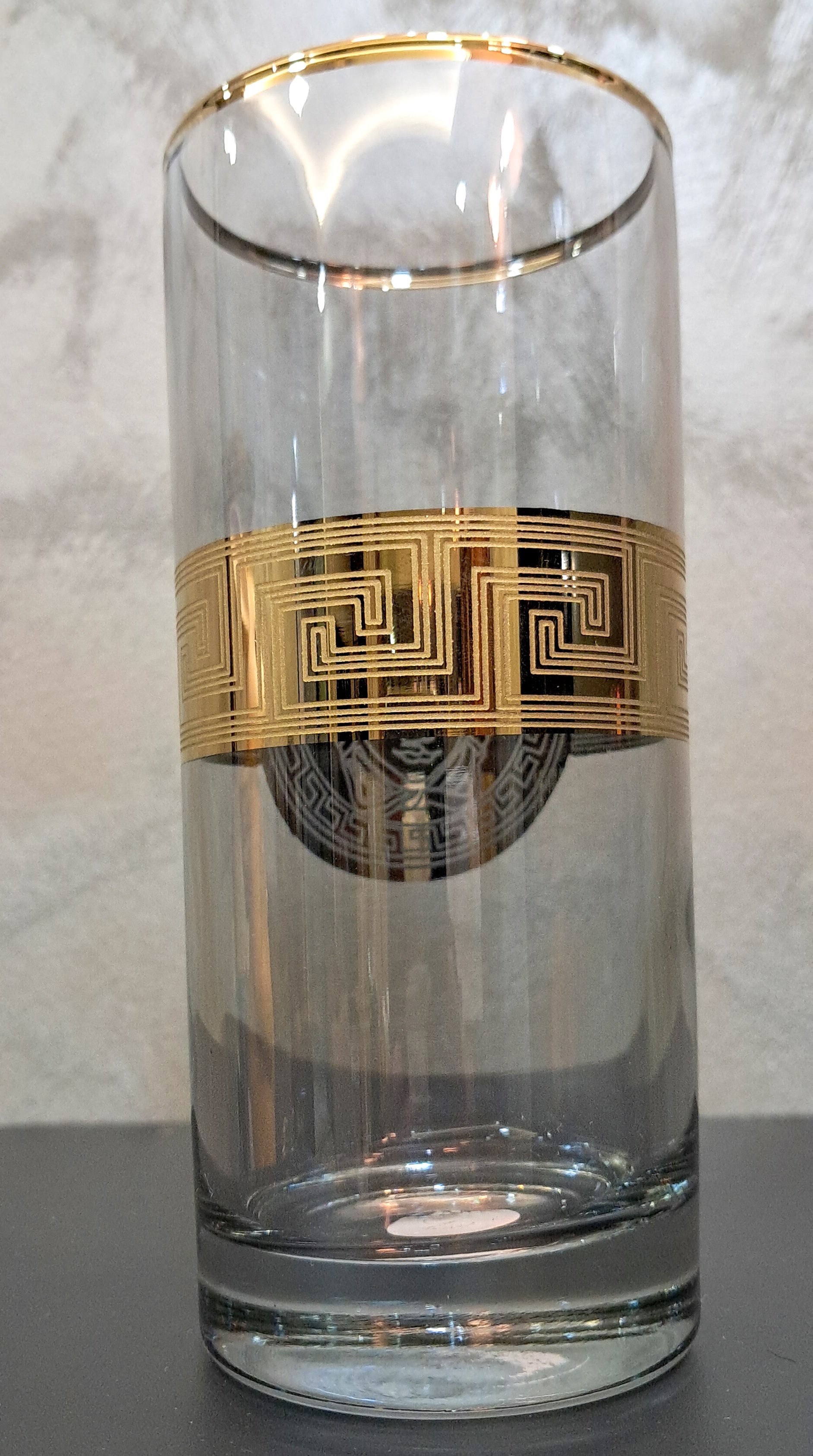 Gold Plated Amber Black Long Glasses Capacity: 370 ML, for Home and Kitchen - Ideal Gift for Housewarming
