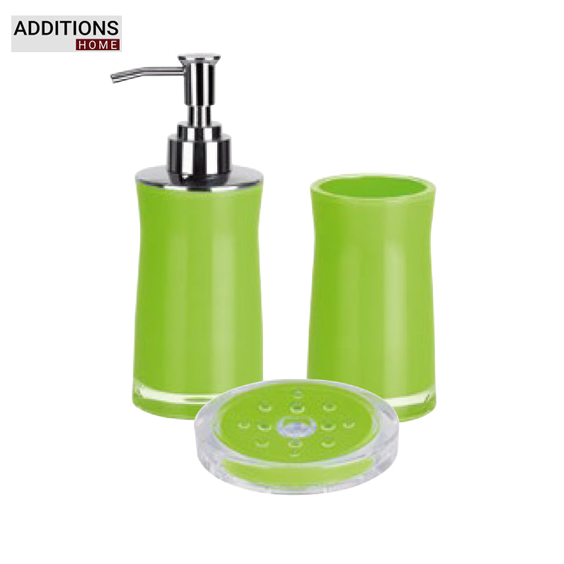 Additions Home 3 Pieces Bathroom Set/Accessories-Gift Package- Dispenser, Toothbrush Holder, & Soap Dish