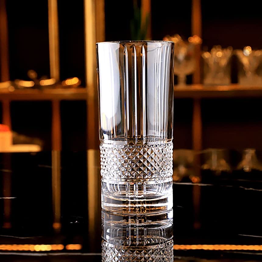 RCR (Made in Italy) Brillante Crystal Long drink cocktail Tumblers Glasses, 360 ml, Set of 6