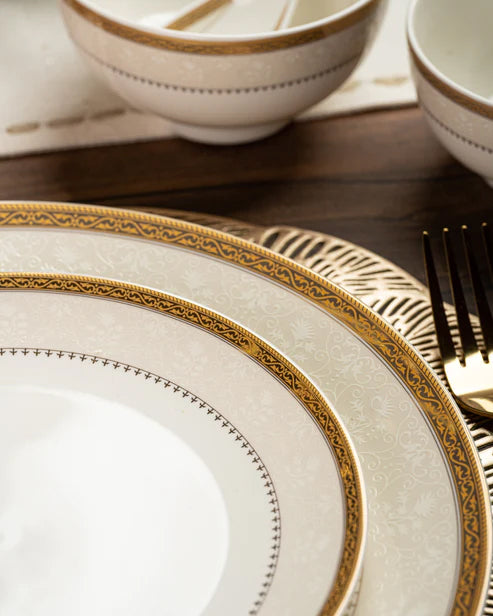 Fine Bone China Dinner Set 24K Gold Plated 38 PCS