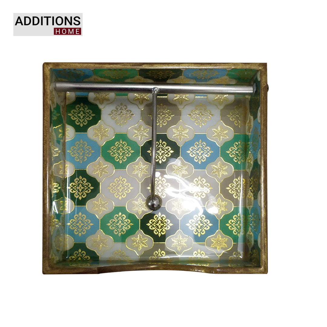 Tissues Holder for Dining Table MDF Wood Napkin Dispenser Organizer.(19.5 x 19.5 x 5.5 Centimeters)