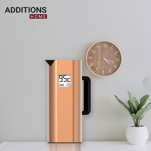 Vacuum insulated Stainless Steel double wall ,Temperature Display Thermos 1.0 Litre Copper