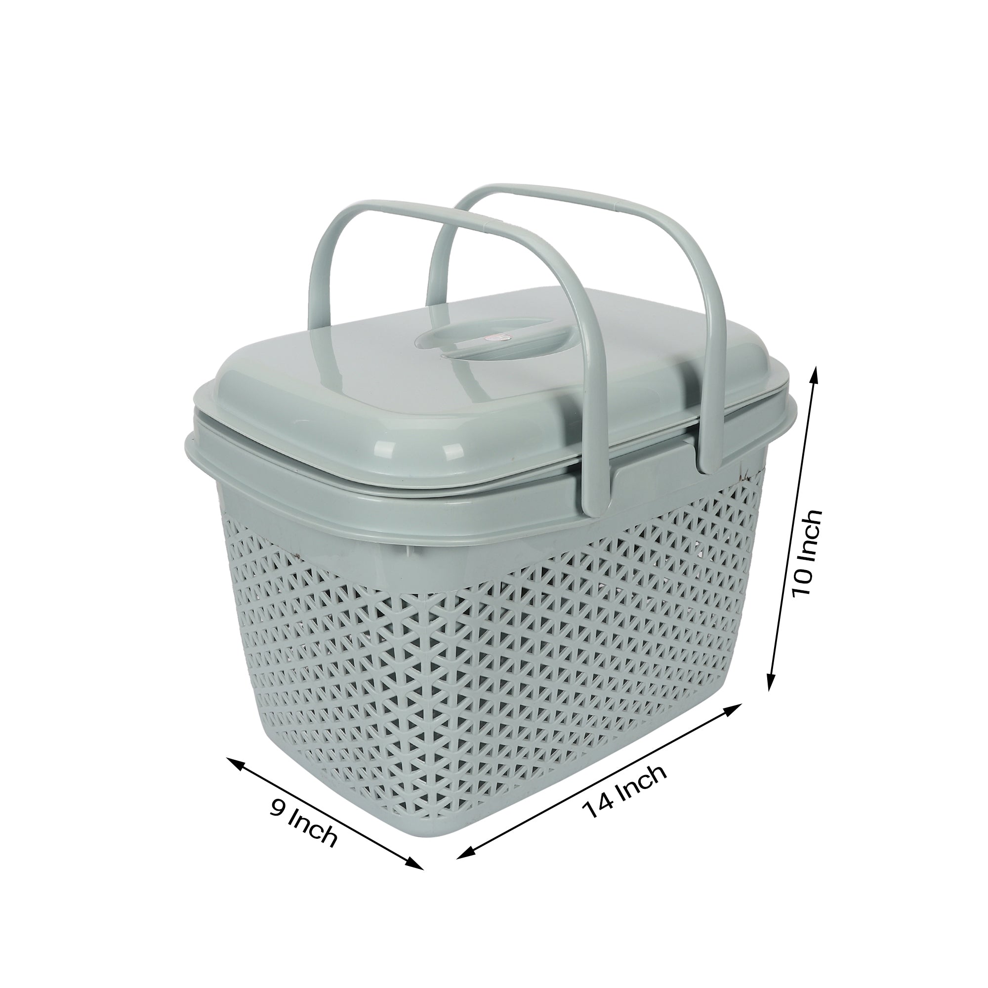 Plastic Lunch Basket with Lid & Fruit/Cutlery Tray for Office, Home and Picnic Use