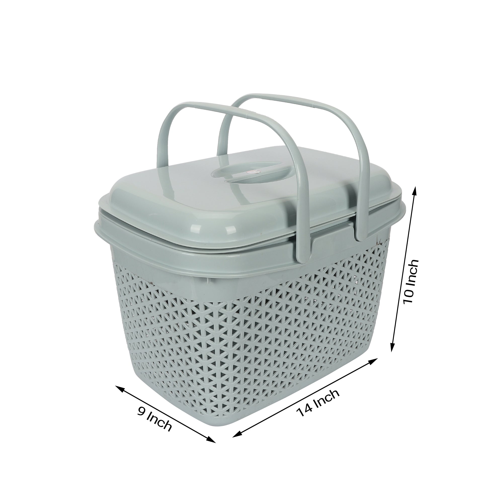 Plastic Lunch Basket with Lid  & Fruit/Cutlery Tray for Office, Home and Picnic Use