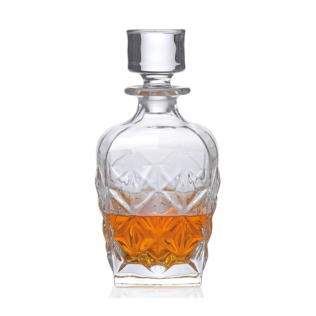 RCR Enigma 7 Piece Whisky Set Crystal Glass Decanter (860ML) With Tumbler Glasses(370ML).